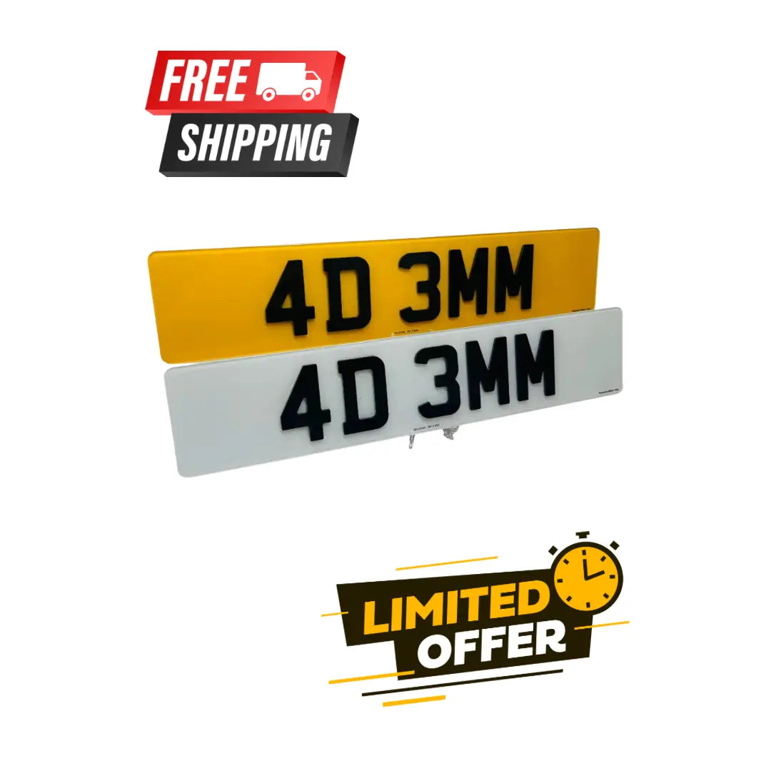 4d Number Plates 4d3mm – Road Legal, MOT Compliant & Custom Made | Free UK Delivery PlateLuxe