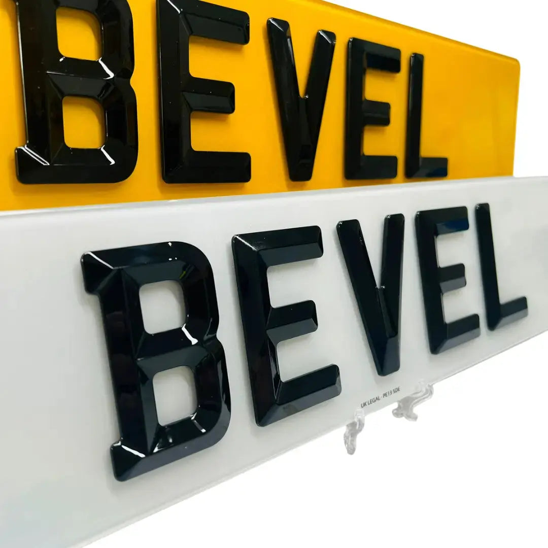 Bevelled Number Plates Retro – Road Legal, MOT Compliant & Custom Made | Free UK Delivery PlateLuxe