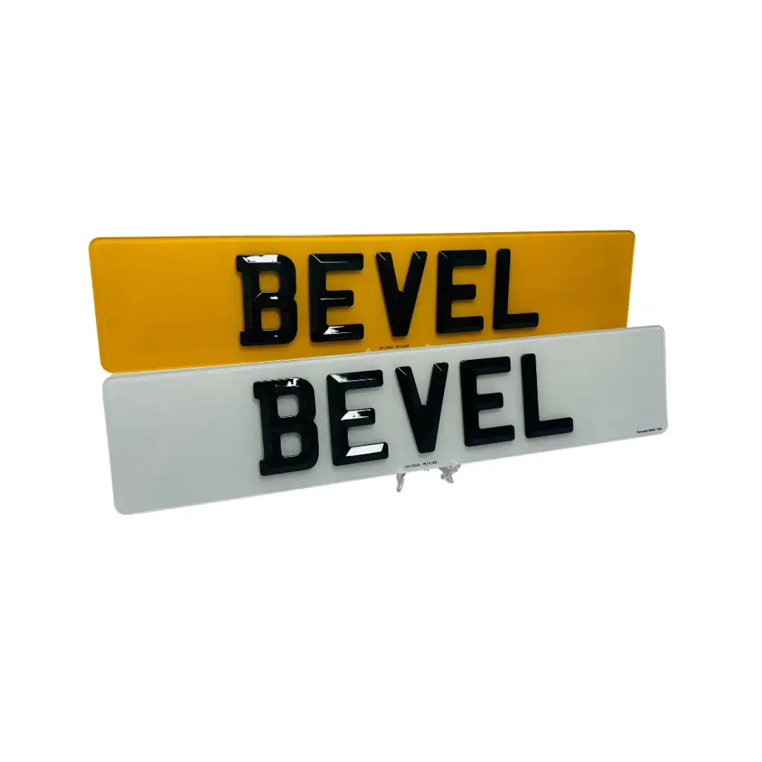 Bevelled Number Plates Retro – Road Legal, MOT Compliant & Custom Made | Free UK Delivery PlateLuxe