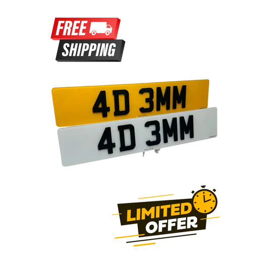 4d Number Plates 4d3mm – Road Legal, MOT Compliant & Custom Made | Free UK Delivery PlateLuxe