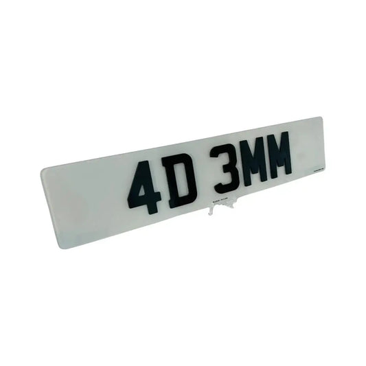 Single Number Plates 4d 3mm – Road Legal, MOT Compliant & Custom Made | Free UK Delivery PlateLuxe