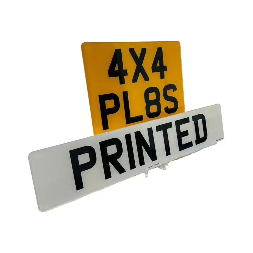 2D Printed Replacement Plates - UK Legal Regular Front 4x4 Rear Set PlateLuxe