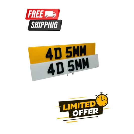 4D Number Plates 4d5mm  – Road Legal, MOT Compliant & Custom Made | Free UK Delivery My Store