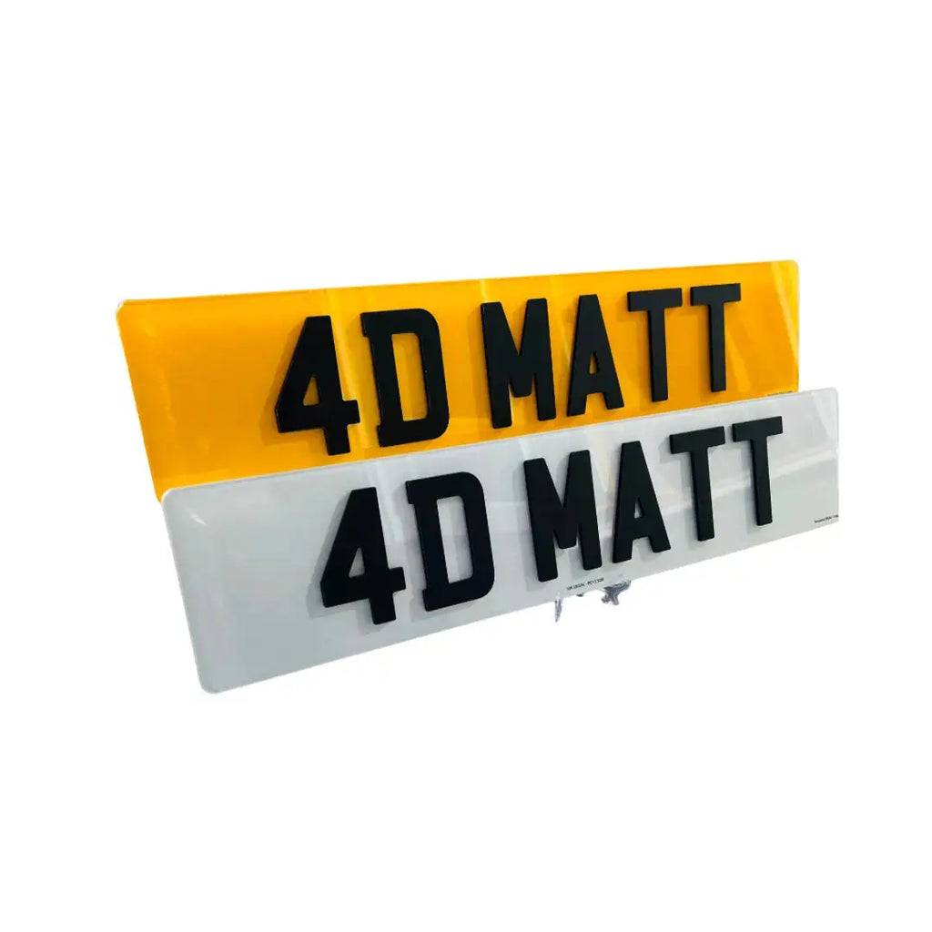 4D MATT - Road legal custom made Replacement number plates 100% road legal & MOT Pass PlateLuxe