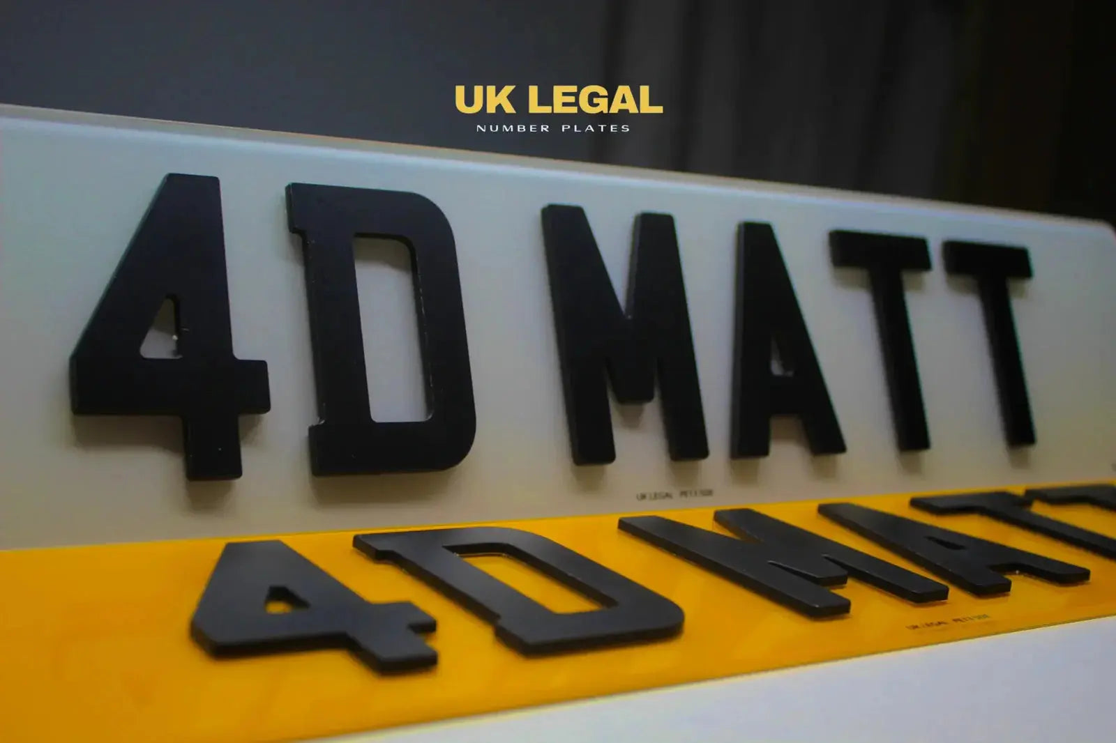 4D MATT Legal number plate maker - Road legal custom made Replacement number plates 100% road legal & MOT Pass PlateLuxe