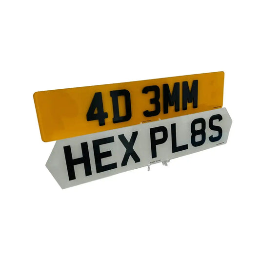 Hex Style Number Plates 4D 3MM–  Road Legal, MOT Compliant & Custom Made | Free UK Delivery PlateLuxe