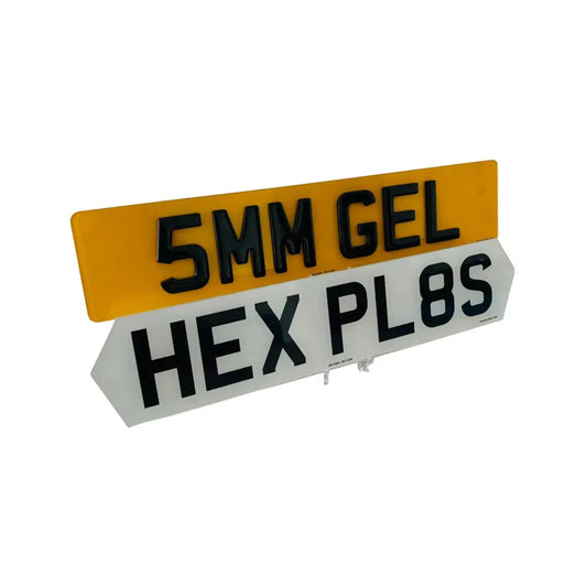 Hex Style Number Plates 7MM GEL –  Road Legal, MOT Compliant & Custom Made | Free UK Delivery PlateLuxe