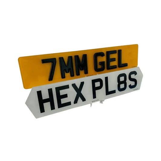 Hex Style Number Plates 7MM GEL –  Road Legal, MOT Compliant & Custom Made | Free UK Delivery PlateLuxe