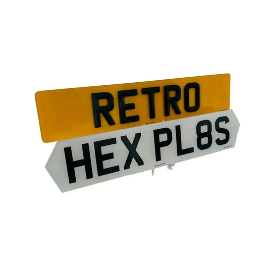Hex Style Number Plates 2D PRINTED –  Road Legal, MOT Compliant & Custom Made | Free UK Delivery PlateLuxe