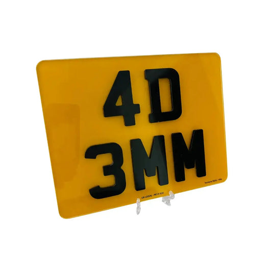 Motorbike Number Plates 4d 3mm  – Road Legal, MOT Compliant & Custom Made | Free UK Delivery PlateLuxe