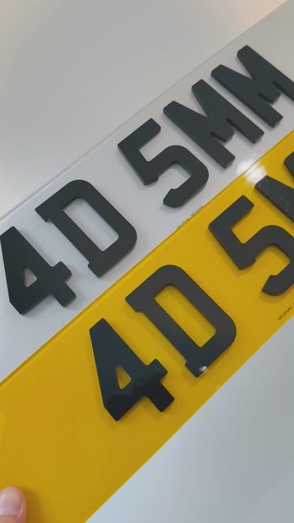 Plates for Cars - Road Legal 4D 5MM Custom Replacement Number Plates