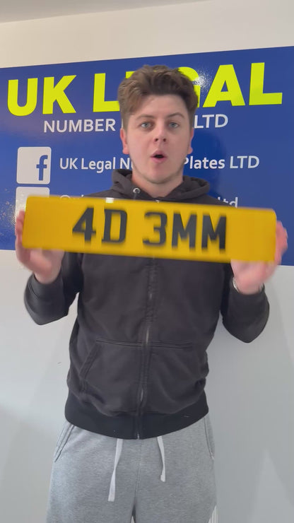 4d Number Plates 4d3mm – Road Legal, MOT Compliant & Custom Made | Free UK Delivery