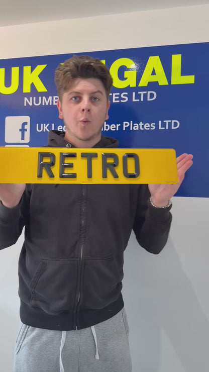 Bevelled Number Plates Retro – Road Legal, MOT Compliant & Custom Made | Free UK Delivery